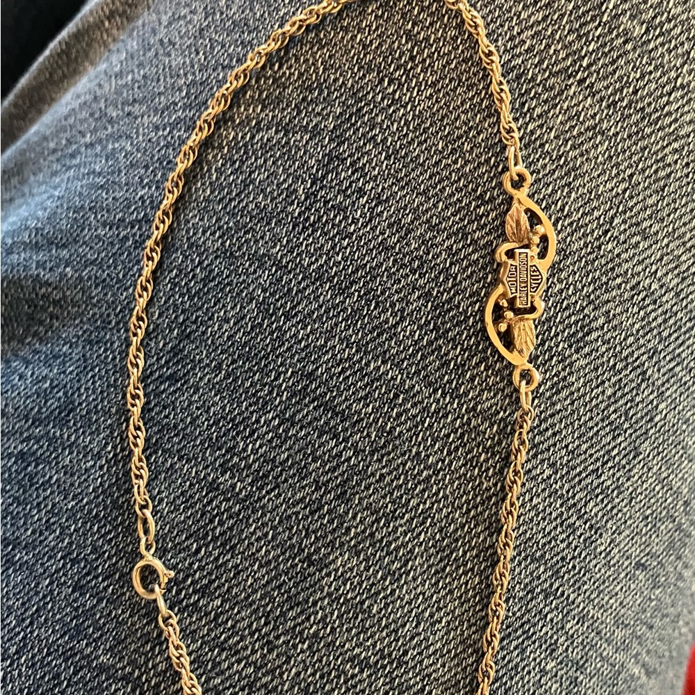 10k gold Harley Davidson ankle bracelet